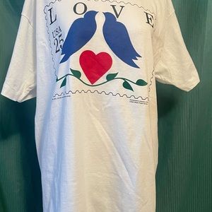 LOVE. Postage stamp image tee shirt